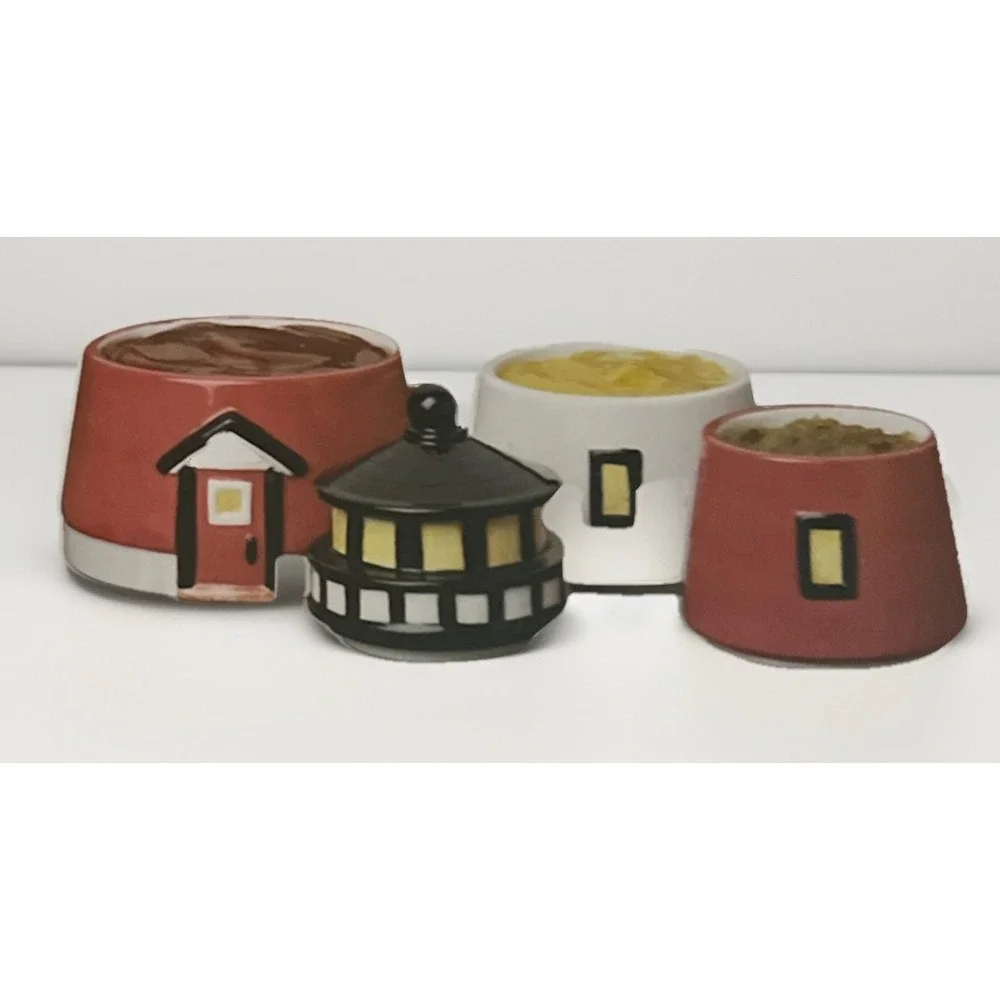 Boston Warehouse Lighthouse‎ Condiment Serving Storage Set Ceramic 12